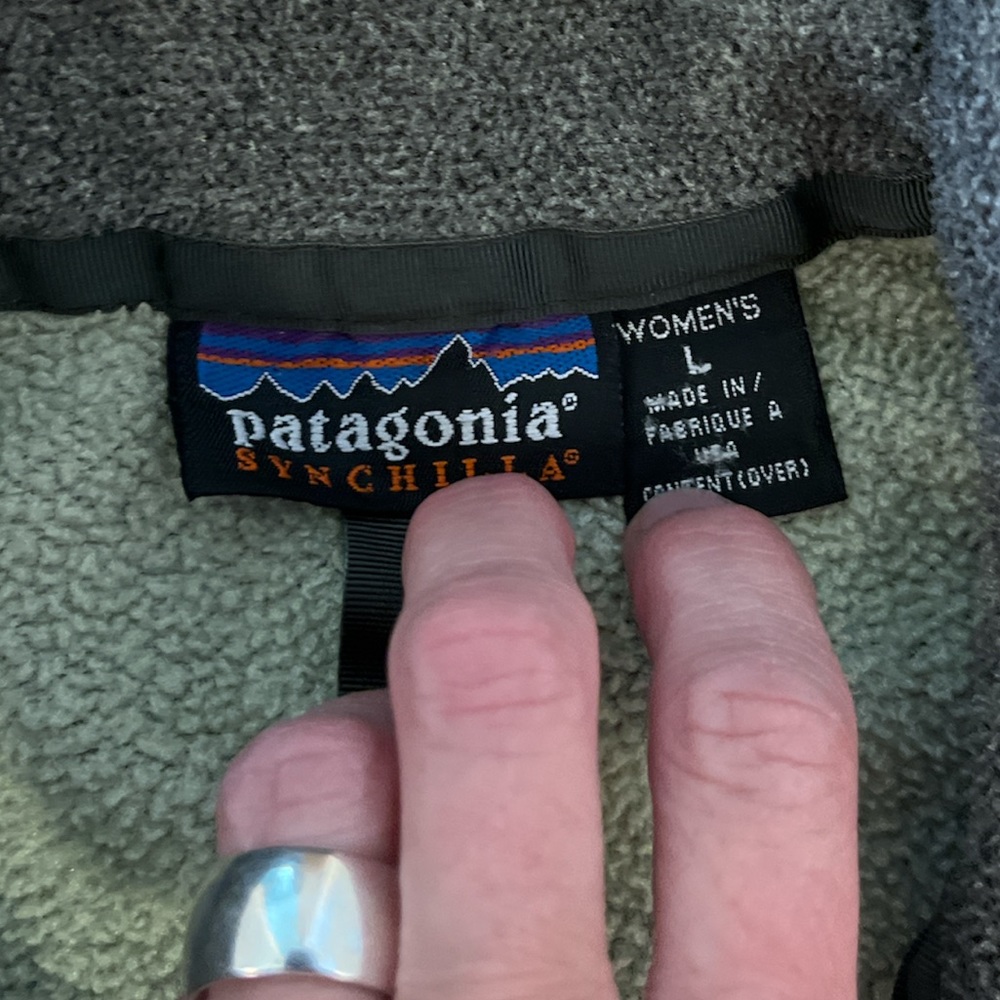 Vintage Patagonia Women’s Large Synchilla Fleece Green Zip Front Jacket, Large - Picture 2 of 4